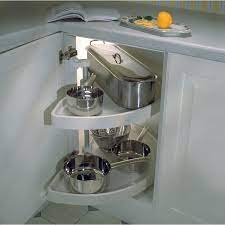The first thing you need to do is clean that cabinet out and take the existing broken kitchen cabinet carousel apart. Hafele Kitchen Carousel 1 2 Circle