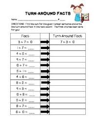 Turn Around Facts Worksheet Aligned To Ccss Everyday Math Unit 4 Everyday Math Math Fact Practice Math Fact Fluency