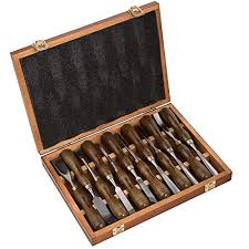 Imotechom 12 Pieces Wood Carving Tools Chisel Set With Walnut Handle Wood Carving Tools Carving Tools Chisel Set