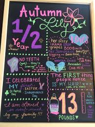 6 Month Birthday Board Chalkboard Half Birthday Baby 6 Month Baby Picture Ideas Half Birthday