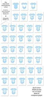 Blue Baby Onesie Shaped Banner Letters Download Baby Shower Printables Baby Shower Banner Baby Onesie Template