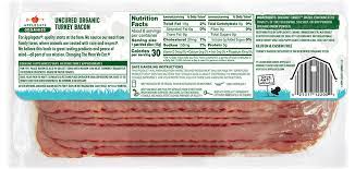 This is part of our comprehensive database of 40,000 foods including foods from hundreds of popular restaurants and thousands of. Products Bacon Organic Turkey Bacon Applegate