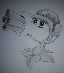 Learn how to draw with cartooning 4 kids. Fanart Gatling Pea Pvzheroes