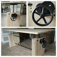 eiken tafel in hoogte verstelbaar opdraai tafel eiken tafel tafel in hoogte verstelbaar tafel notenhout