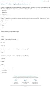The worksheet is an assortment of 4 intriguing pursuits that will enhance your kid's knowledge and abilities. Quiz Worksheet If Else Else If In Javascript Study Com