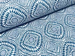 15% off with code zazjunegifts. Blue White Spanish Tile Flower Mandala Fabric Cotton Panama Material For Dress Decor Curtain Upholstery 55 Or 140cm Wide Lush Fabric