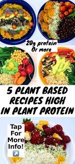 5 High Protein Plant Based Recipes Any Reason Vegans Meal Prep Meal Plan Vegans Easy Ingredien Vegan Meal Plans Vegan Recipes Healthy Vegetarian Recipes Easy