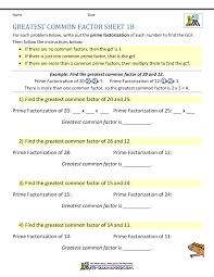 Gcf and lcm worksheet 1. Greatest Common Factor Worksheet Page