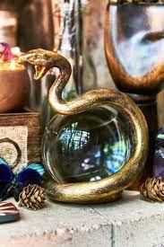 Gold Snake Crystal Ball Witchy Decor Crystal Ball Gold Snake
