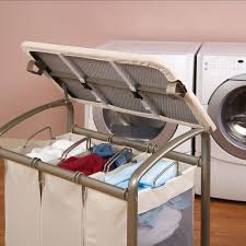 3 Bag Laundry Sorter With Folding Table 3 Compartment On Wheels Hamper Bags Gift Laundry Table Laundry Sorter Folding Table