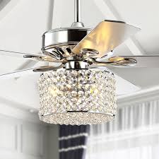 Add comfortable airflow to a covered patio or living room with the drum style 23 in. Brandy 52 3 Light Crystal Prism Drum Led Ceiling Fan With Remote Chrome By Jonathan Y Walmart Com Walmart Com