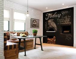 A small chalkboard backsplash over the cooker to fit the cooker design and highlight the space. 14 Sophisticated Chalkboard Paint Ideas For Homes