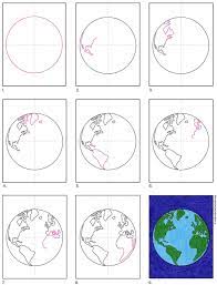 Draw a jagged, diagonal line across the circle. How To Draw The Earth Art Projects For Kids