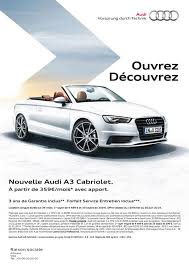 Mise En Page De La Nouvelle Campagne Pour L 39 A3 Cabriolet En Supports Presse Simple Page Car Advertising Design Print Advertising Design Advertising Design