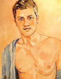 Steven Corry original oil painting art male figure portrait signed gay