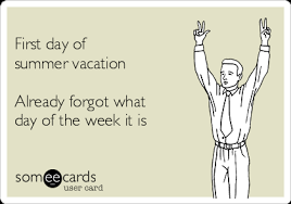 I have no plans for the day. First Day Of Summer Vacation Already Forgot What Day Of The Week It Is News Ecard