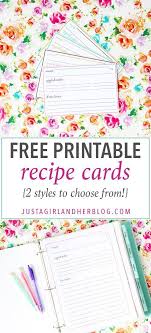 Free Printable Recipe Cards Printable Recipe Cards Recipe Cards Template Recipe Cards Printable Free