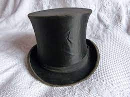 Antique French Silk Collapsible Top Hat Gibus Black Opera Steampunk Top Hat Antique Victorian Mens Top Hat W Gilded Stamps And Monogram C Steampunk Top Hat French Antiques French Silk