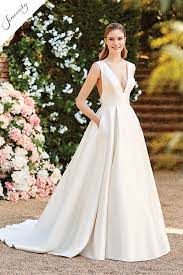 Style 44155 Clean Ball Gown With Deep V Neck And V Back Ball Gowns Wedding Sincerity Bridal Wedding Dresses