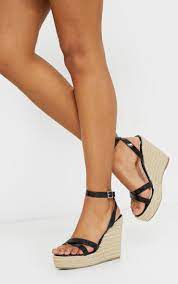 Check spelling or type a new query. Espadrilles Compensees Noires A Lanieres Croisees Prettylittlething Fr