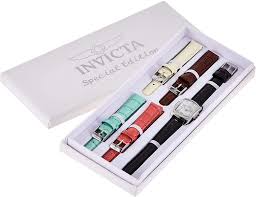 Amazon Com Invicta Women S 5168 Baby Lupah Collection Mother Of Pearl Dial Shiny Leather Interchangeable Watch Set Clothing Shoes Jewelry