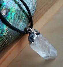 Clear Quartz Lemurian Crystal Point Silver Plated Necklace Etsy Crystal Pendant Jewelry Lemurian Crystal Crystal Point Jewelry