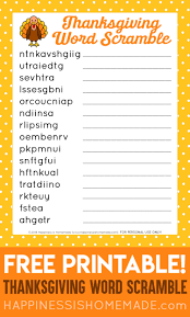 This Free Printable Thanksgiving Word Scramble Puzzle Is A Ton Of Fun It S The Perfect Thank Thanksgiving Words Thanksgiving Games Thanksgiving Games For Kids