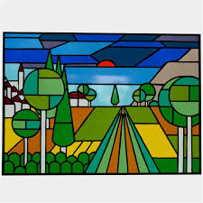 Kleurplaat misbeker glas in lood met voorbeeld. Glas In Lood Kunstwerken Van Dieren Bloemen Planten Landschap Kerk