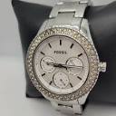 FOSSIL STELLA ES2860 Womens Silver Stainless Steel Analog White ...