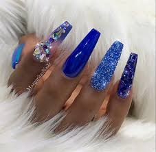 Royal Blue Ombre Nails With Glitter Nail And Manicure Trends Quick & easy ombre nails!