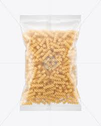 Matte Plastic Bag With Fusilli Pasta Mockup In Bag Sack Mockups On Yellow Images Object Mockups