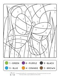 Large colouring pages to print. Spring Coloring By Number Worksheets Itsybitsyfun Com
