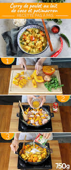 Recette Curry De Poulet Et Lait De Coco Au Potimarron En Pas A Pas Recette Poulet Lait De Coco Recettes De Cuisine Poulet