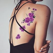 Tafly Butterfly Purple Floral Body Art Waterproof Flower Temporary Tattoo Transfer Sticker 5 Sheets More Info Could B Cicekli Dovmeler Dovme Fikirleri Dovme