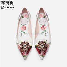 30 foto kartun muslimah dan pasangan 196 best images about hijab. Qianruiti Sepatu Femme 2019 Hitam Putih Mawar Dicetak Balet Flat Glitter Kristal Bunga Sepatu Slip On Sepatu Wanita Datar Loafers Aliexpress