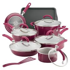 Rachael Ray Create Delicious 13 Piece Aluminum Non Stick Cookware Set In 2020 Cookware Set Nonstick Cookware Cookware Set Stainless Steel