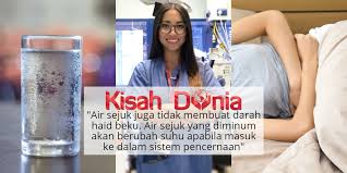Semasa haid sel darah dalam badan akan berkurang sementara darah sukar membeku ketika menstruasi. Minum Air Sejuk Bukan Penyebab Period Pain Dan Kanser Dr Amalina Kisah Dunia