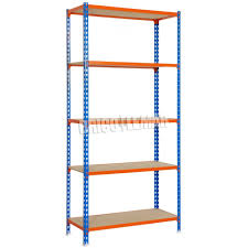 Shop storage, furniture, storage & more! Buy Zul Orange Metal Shelving 5 Wood Wooden Shelves Maderclick