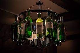 There are 4483 wine bottles with lights for sale on etsy, and they cost $16.33 on average. Wine Bottle Chandelier Light Lighting Wine Decor Usa Pendant Style For Sale Online Flasche Kronleuchter Flaschenleuchten Beleuchtete Weinflasche