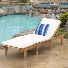 Resin wicker chairs, meanwhile, have an especially breezy look that leaves the patio feeling open. Wood Chaise Lounge With Cushion Pier 1