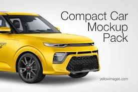 Compact Car Mockup Pack In Handpicked Sets Of Vehicles On Yellow Images Creative Store