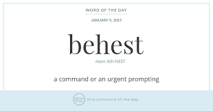 Word Of The Day Behest Old English Words New Vocabulary Words New Words With Meaning