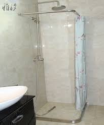 L shaped corner shower rod easily mounts to the ceiling. Custom Right Angle L Shaped Small Curved Stainless Steel Shower Rod Retaining Bar Shower Room Partition Steel Kettle Steelsteel Fryer Aliexpress