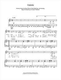 F em and i've missed your ginger hair and the way you like to dress f em g won't you come on over, stop making a fool out of me. Mark Ronson Valerie Featuring Amy Winehouse Sheet Music Download Pdf Score 113593