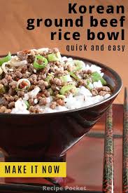 Easy Korean Ground Beef Rice Bowl On The Table In 20 Min Recipe In 2020 Beef Rice Bowl Recipe Ground Beef Rice Ground Beef