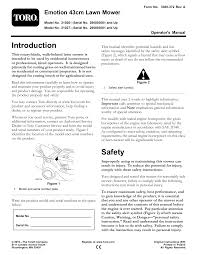 Download toro timemaster 20199 operators manual online timemaster 20199 lawn mower pdf manual download the best ebooks about toro 20158 owner. Toro Emotion 43cm Lawn Mower User Manual Manualzz