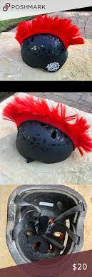 Krash Red Mohawk Bike Helmet Youth Medium Red Mohawk Bike Helmet Red