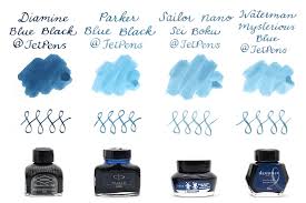 Blue Black Fountain Pen Ink Comparison Jetpens Com