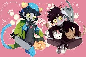 Nepeta Leijon Karkat Vantas Homestuck Homestuck Anime Art