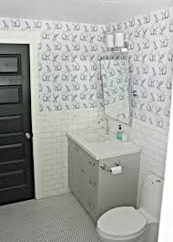 Making Over Our Bathroom With Peel Stick Wallpaper Peel And Stick Wallpaper Bathroom Bathroom Decor